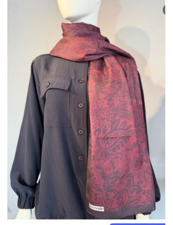 Cevade Lal Soft Şal - Bordo