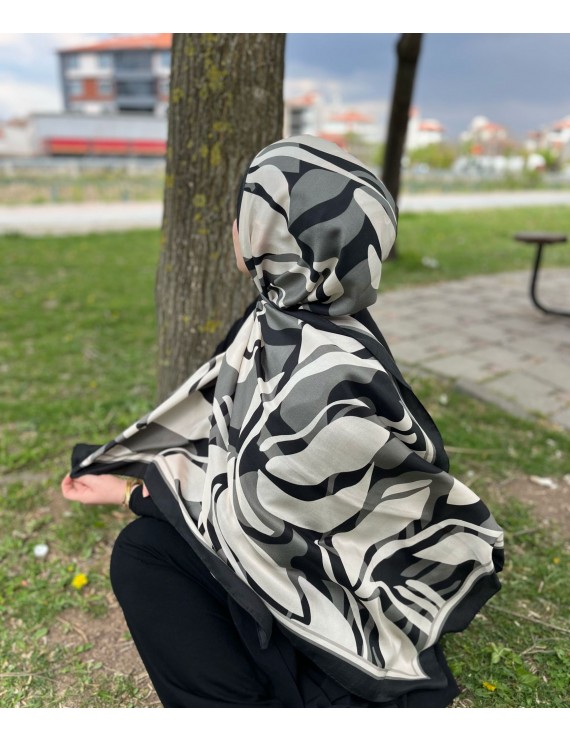 Cevade Ranin İpek Şal - Siyah
